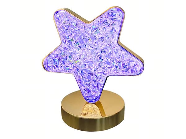 Bordstjerne nattlampe krystall led rgb usb