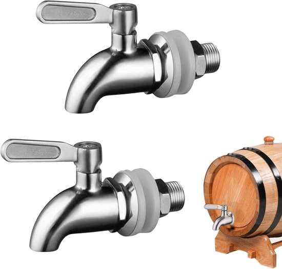 Ølhaner, 2-pak, 16 mm, rustfrit stål, vin- og drikkedispenser, erstatningshaner, til drikkedispenser i glas