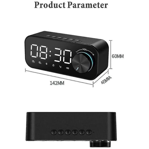 Langaton Bluetooth 5.0 LED Herätyskello Kaiutin, Tukee TF-korttia