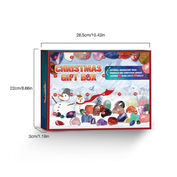 24 dagars julkalender med helande kristaller, blindlåda, julklapp