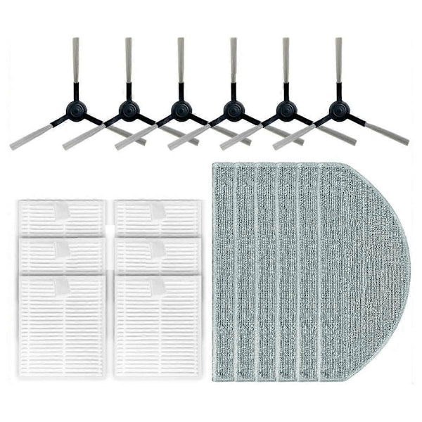 For EVE CC / SDJ12RM Sidebørste Hepa-filter Moppkluter Rag Robotstøvsuger Tilbehør Reservedel, 18 stk