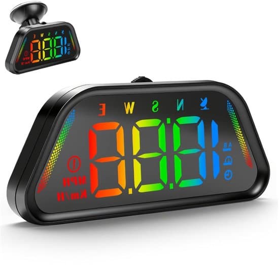 Digital Head-Up Display for Cars, Adjustable LED Speedometer with Overspeed Alarm and GPS Function for Various Vehicles