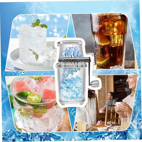 Ice Crusher - 1.25 Liter Ice Container - Manual Ice Crusher - Slushy Maker - Ice Crusher - Ice Mill - Ice Machine - Ice Cube Machine - Straight