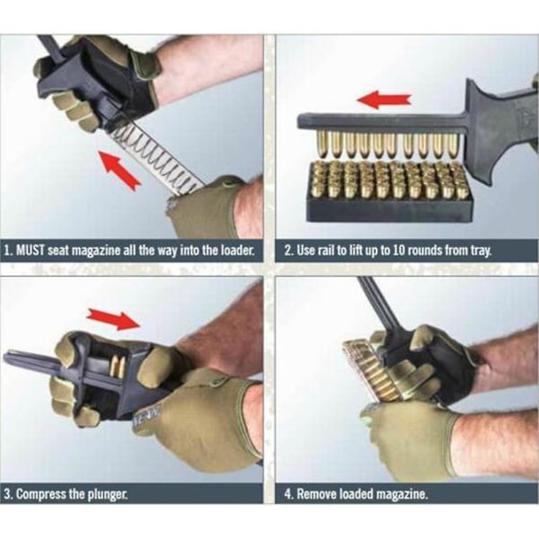 Bærbar plast Speed Loader for 9mm og .40 Kaliber Våpen