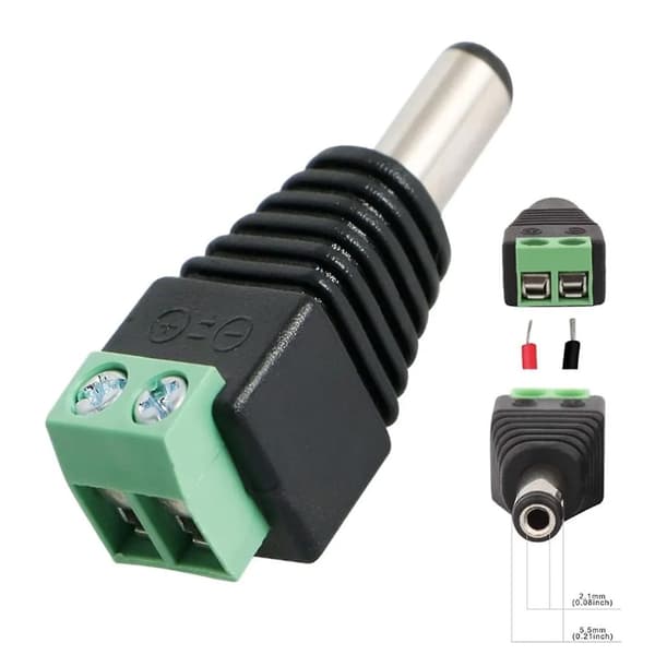 10 stk. DC Strømforbindelse Han Stik Adapter Svejsning Gratis 12v 2.1mm JST.29