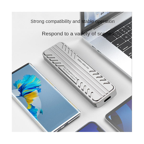 SSD-kotelo M.2 NVMe/SATA-kotelo USB C PCIe M2 SSD-kotelo USB 3.2 Gen2 10 Gbps 2230 2242 -koon SSD-levyille