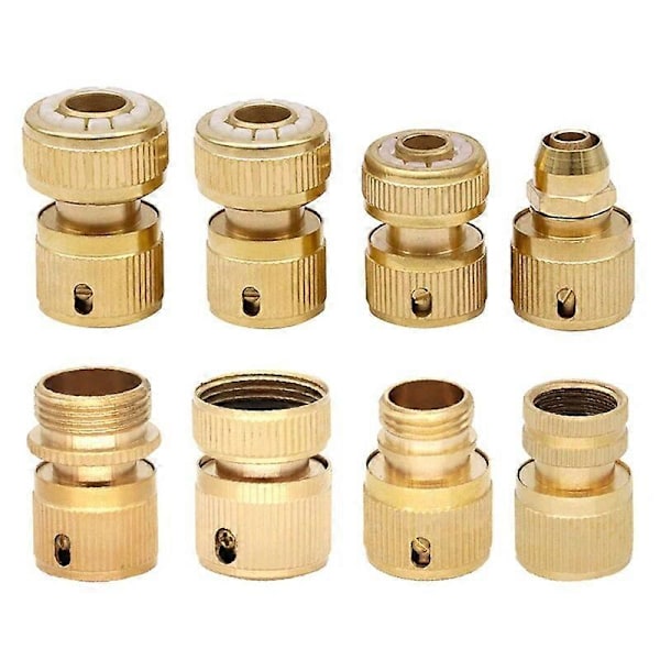 1/2In 3/4In 3/8In Messing Kran Hurtigkobling Kobber Slangekobling Adapter for Hageslange Reparasjon Vanningspistol Fittings