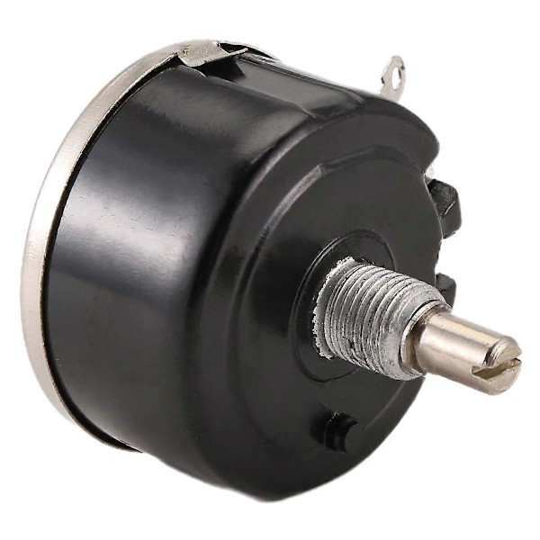 WX050 10K ohm 5W 6mm Rund Aksel Rotary Trådviklet Potentiometer Sort+Sølv