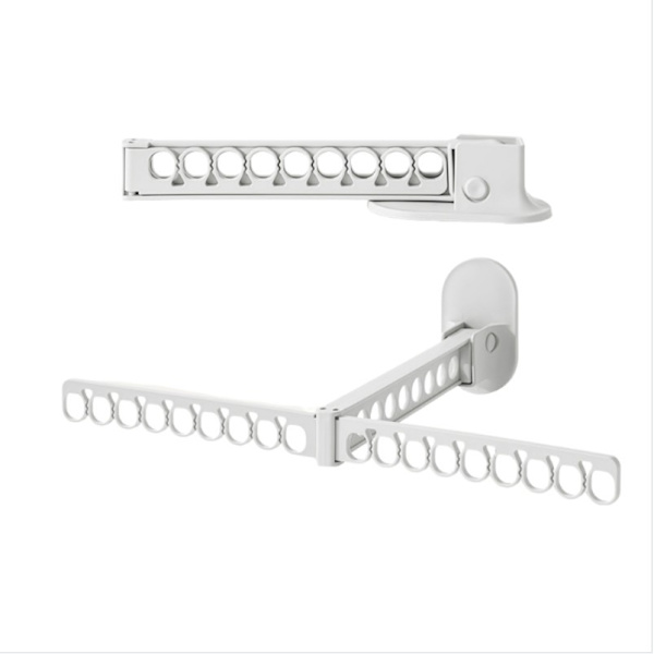 Foldable Minimalist Multifunctional Wall-Mounted Drying Rack - No Drilling Required, Compatible with Various Wall Types White