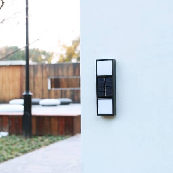 2-Pack Solar Lamp for Facade | Solar Wall and Facade Lighting Outdoor Black