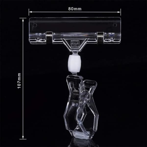 25-delt plastskilteklemmer til vareklips, holder til displayklemmer, gennemsigtige