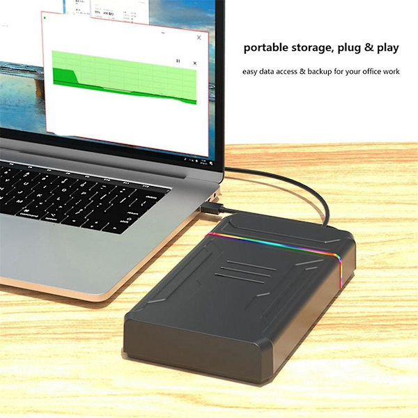 Kiintolevykotelo SATA - Type C -kiintolevykotelo LED-valolla ulkoiselle HDD:lle 2,5 3,5 tuuman kiintolevylle