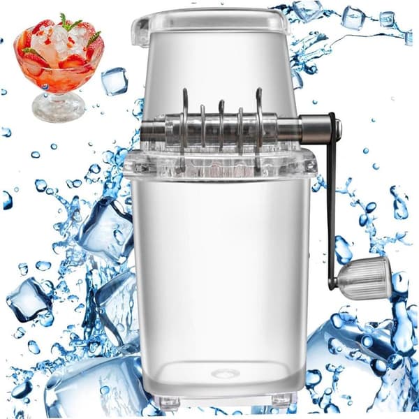 Ice Crusher - 1.25 Liter Ice Container - Manual Ice Crusher - Slushy Maker - Ice Crusher - Ice Mill - Ice Machine - Ice Cube Machine - Straight