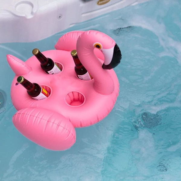 Puhallettava kelluva juomateline, Flamingo-lasinaluset 4 reiällä
