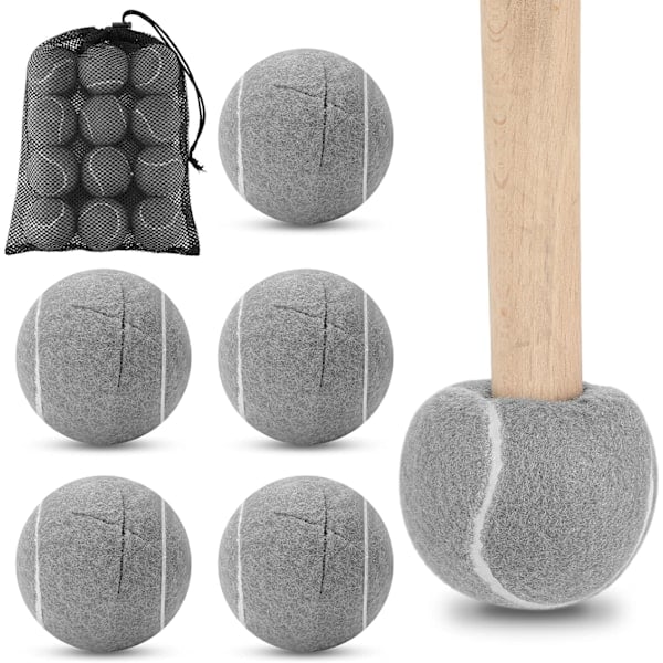 12 st Tennisbollar för Stolsglidare Förskurna Tennisbollar Bk Tennisboll Stolsben Golvskydd Tennisboll Stolsfotsskydd med