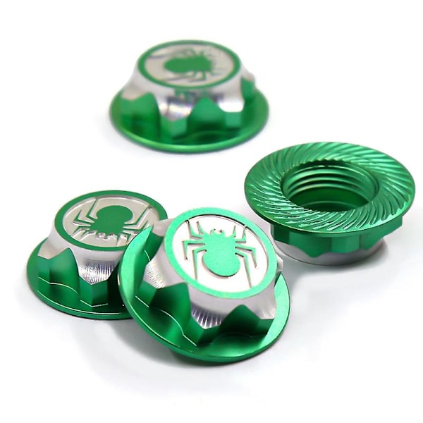 4 st Aluminium Hjulnavskåpa Dammskydd 17mm HEX Mutter för RC 1:8 Modellbil Hjulskåpa, Grön