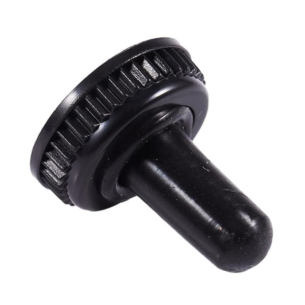 10 stk. Vanntette Vippebryterlokk Svart Gummideksel 6mm Diameter