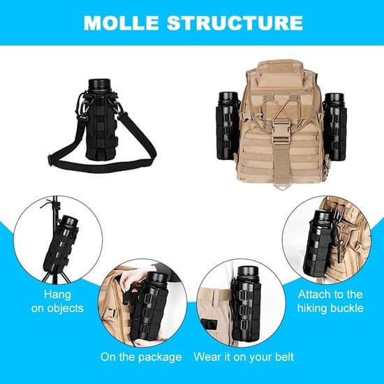 Bottle Holder - Adjustable Bottle Bag - Nylon with Drawstring - Suitable for Camping Travel Hiking - Trendy Design - 18x11x4cm