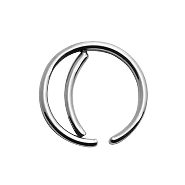 Falsk piercing öra läpp näsring septum läppring silver