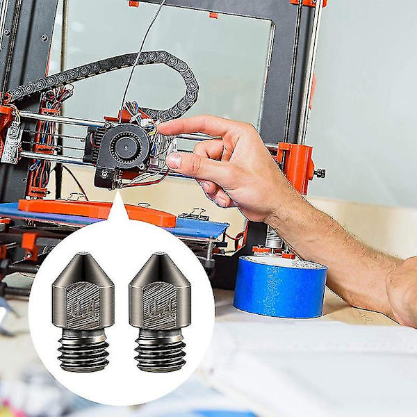5-pak Hærdet Stål Værktøj Højtemperatur Spidse Slidstærke Mk8 Dyser 0,4 Mm/ 1,75 Mm 3d Printer Kompatibel