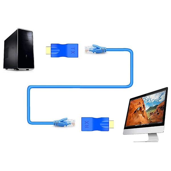 til RJ45 Netværks Repeater 2 STK Extender Transmitter og Receiver Netværk