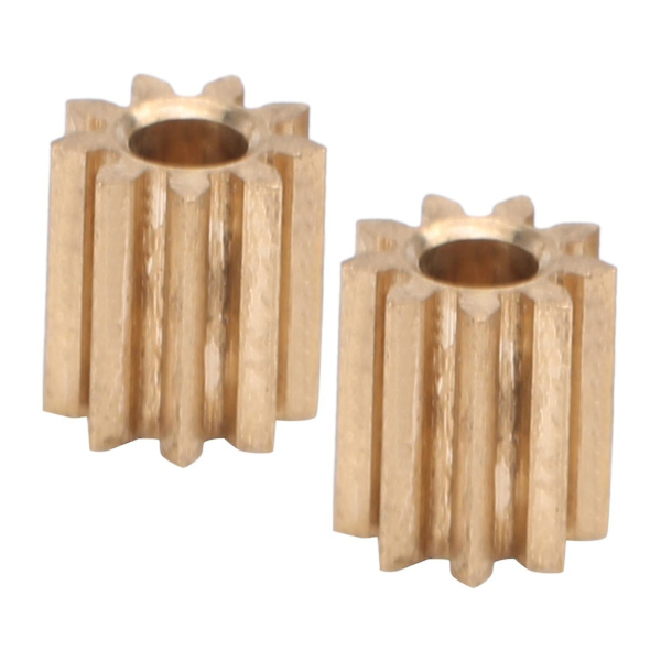 2 st Motor Pinion Gear i mässing, ersättning för Duplo Intelli Lok-modul 0,4 9 tänder -gt