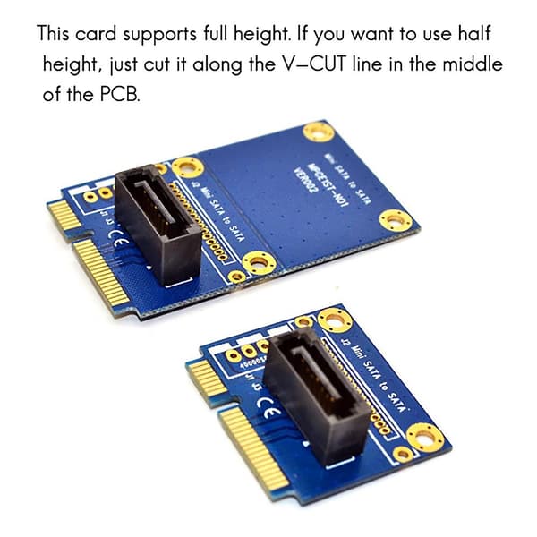 MSATA til SATA Adapterkort Mini SATA til 7Pin SATA Mini PCIe Udvidelse SATA Vertikal Adapterkort Su