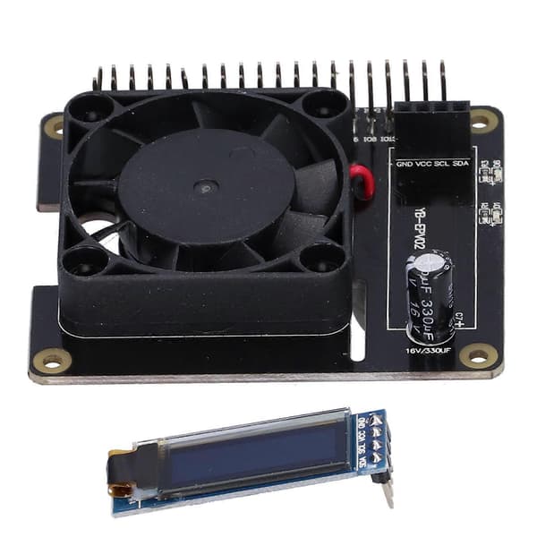 Strömförsörjningskort med kylfläkt RGB OLED-display för Raspberry Pi 4B 3B+/3B