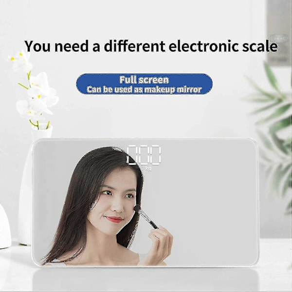 Resevåg för Kroppsvikt, Liten Bärbar Kroppsviktvåg Digital Badrumsspegelvåg Mini Elektronisk Vågskala för Personlig Hälsa USB-Laddning