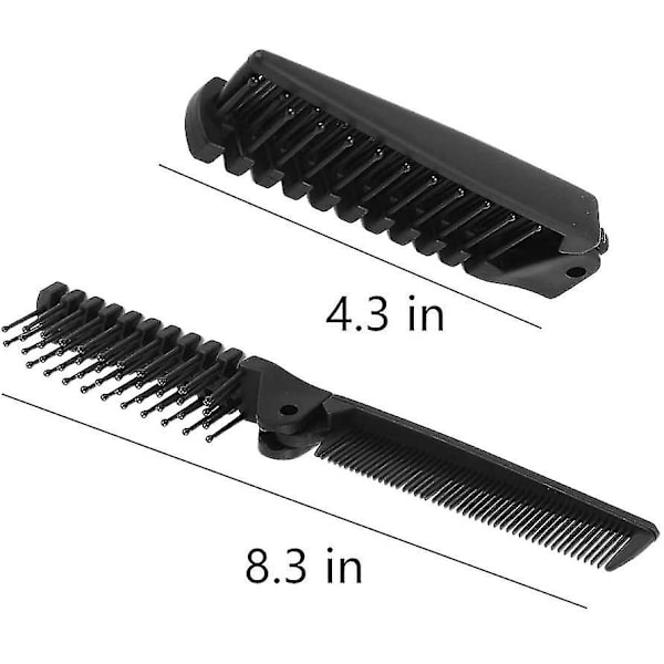 Hopfällbar hårborste, 5-pack bärbar resehårborste, hopfällbar plast
