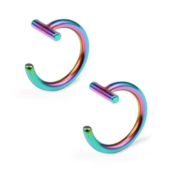 2-pack Fake Lip Piercing without Hole Fake Lip Ring - Multicolored