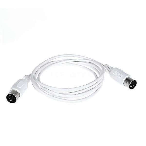 5 Pin Midi Din Kabel Han Til Han / 3m Hvid