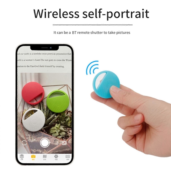 Trådlös GPS-tracker BT Smart Tracker för Husdjur/Nycklar/Väskor APP-Kontroll Artikellokaliserare BT Selfie-utlösare Tvåvägsavisering, Rosa