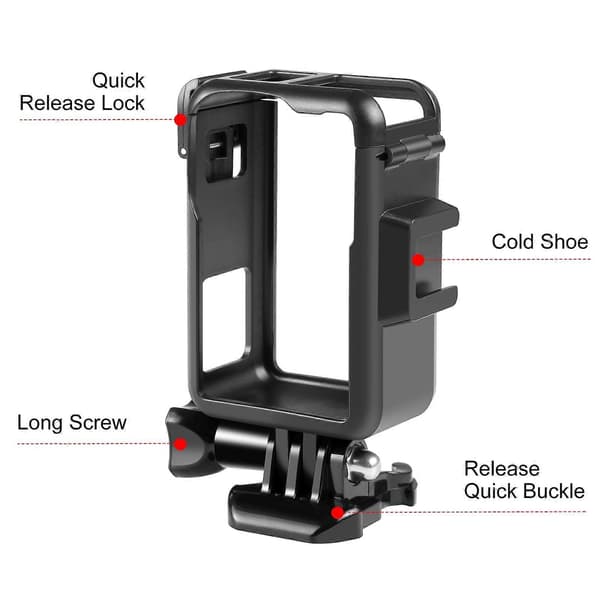 PULUZ Plastikrammebur til DJI Osmo Action 5 Pro / 4 / 3