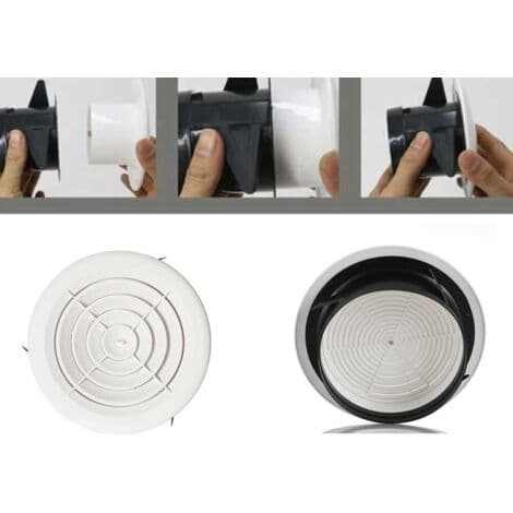 Justerbar 125 mm ventilationsrist – Justerbart panel til luftstrøm – Væg- eller loftmontering – Højkvalitets ABS