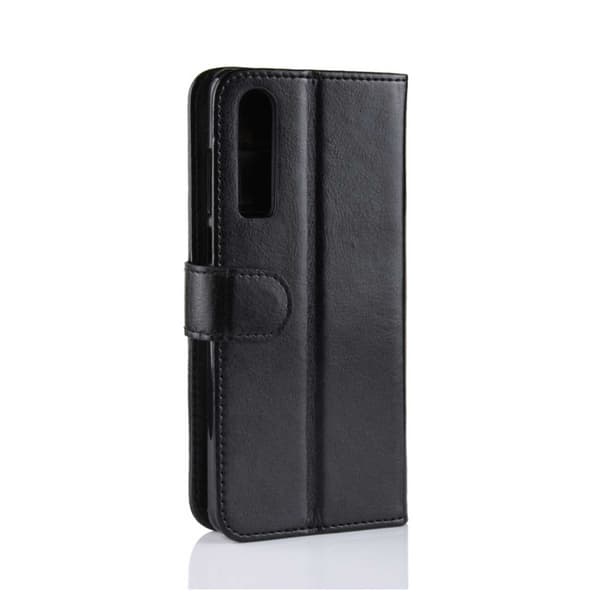 Huawei P30 Wallet Case Black Leather Skin Case
