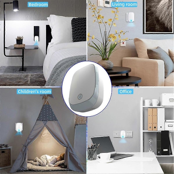 Ioniserende luftrenser, plug-in luftioniserer, luftionisatorer for hjemmet, for soverom stue kjeller treningsstudio EU-plugg 2025th