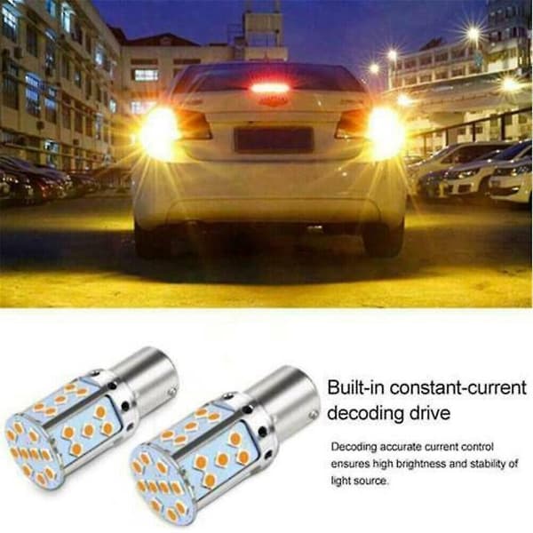 2 kpl Virheetön Ei Hyper Flash Oranssi Bau15s 7507 PY21W LED Vilkkupolttimo