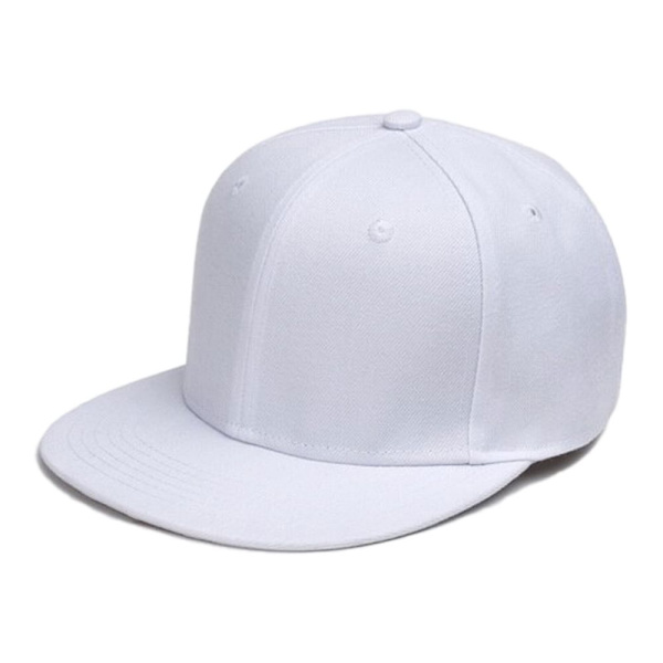 White Snapback Cap with Buckle