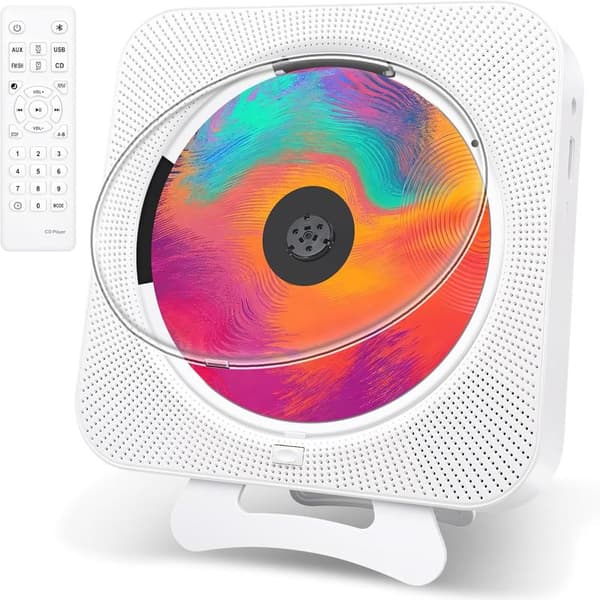 Portable CD Player, Rechargeable, Portable, 2000Mah, Pink, For Home Use, Portable CD Player with Bluetooth 5.3 Transmitter