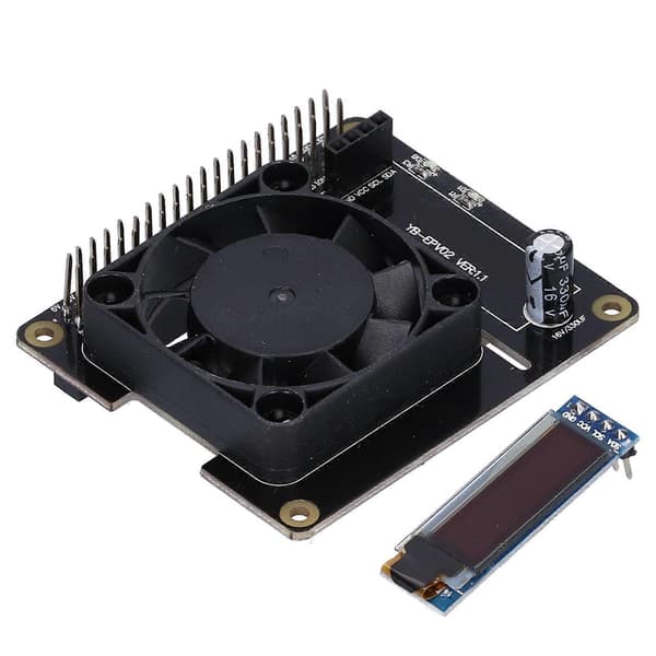 Strömförsörjningskort med kylfläkt RGB OLED-display för Raspberry Pi 4B 3B+/3B