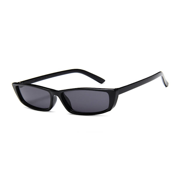 Sorte Smalle Retro Solbriller Sort Glas