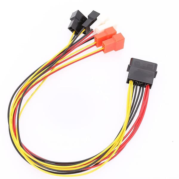 4-pin Molex til 3-pin viftekabeladapterkontakt 12V 7V 5V kjøleviftekabel