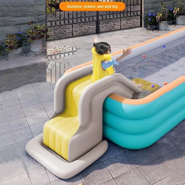 Oppustelig vandrutsjebane til pool – til udendørs brug, anti-vælte rutsjebane – vandrutsjebane til nedgravede eller overjordiske oppustelige pools