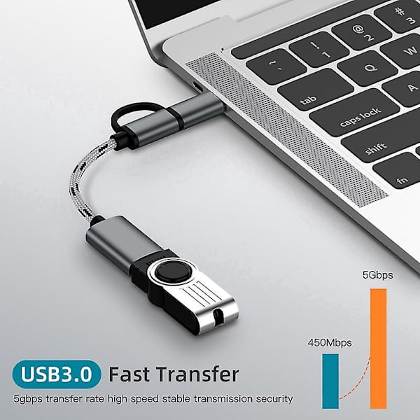 2-i-1 Typ C / Micro USB till USB 3.0 OTG-adapter Datatransmissionskabel för Android