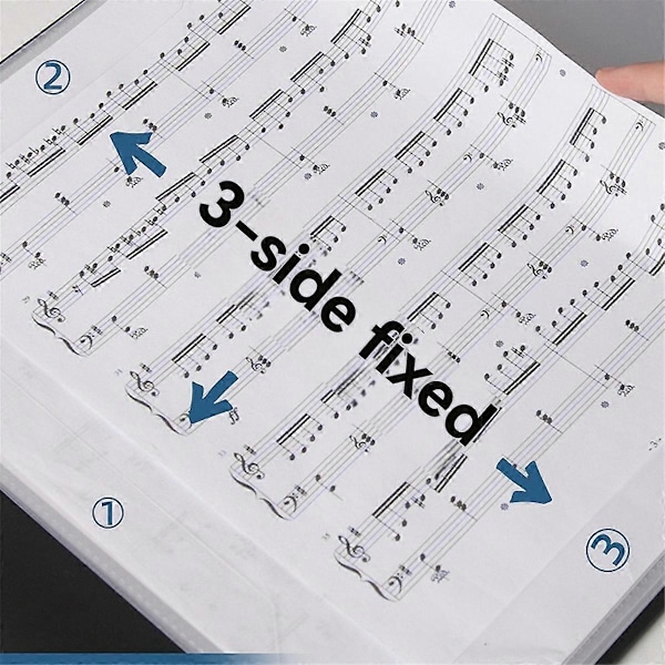 Notermappe, Musikstativ Tilbehør, Noterholder, Skrivebar & Avtakbar Kormappe