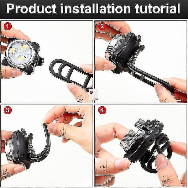 4-pack USB-uppladdningsbara cykellampor fram och bak LED-cykel...