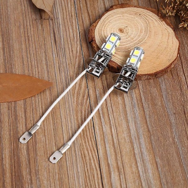 9SMD, 2x H3 5050 Vit 9 SMD LED Xenon DC12V Bil Dimljuslampa LED-lampor 6500K, H3 9SMD