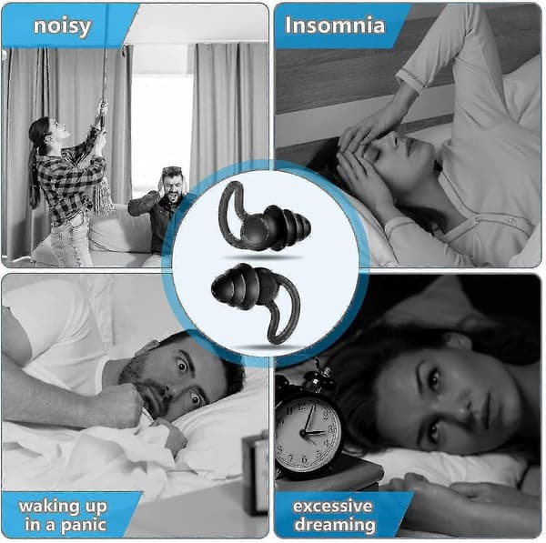 Brusreducerande öronproppar, sömnöronproppar, brusreducerande silikonöronproppar, supermjuka återanvändbara öronproppar