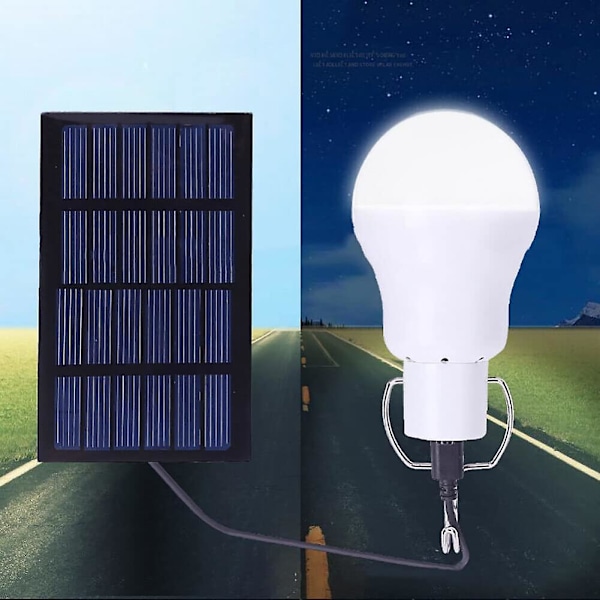 1 Bärbar Solpanel Drivna LED-Ljuslampa Camping Tältlampa Inomhus Utomhus Tillbehör